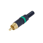 NYS 372-5 RCA Tulp kabeldeel zwart met groene codering