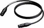 PRA901/1 Microfoonkabel met zwarte Neutrik XLR connectoren - 1,0m