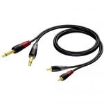 CLA631/1.5 Jack(2x) naar RCA(2x) verloopkabel verguld - 1,5m