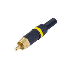 NYS 373-4 RCA Tulp kabeldeel zwart met gele codering