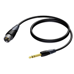 CLA724/1.5 Verloopkabel 6,3mm jack stereo naar XLR male verguld - 1,5m