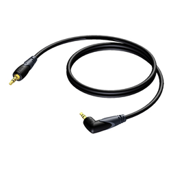 CLA718/1.5 Mini-jack kabel 3,5mm verguld met 1 haakse connector - 1,5m
