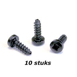 A-Screw 1-8 zelftapper zwart, set van 10 stuks