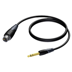 CLA723/1.5 Verloopkabel 6,3mm jack stereo naar XLR female verguld - 1,5m