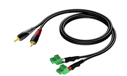 CLA832/3 Verloopkabel 2x RCA naar 2x phoenix terminalblock, 3,0m